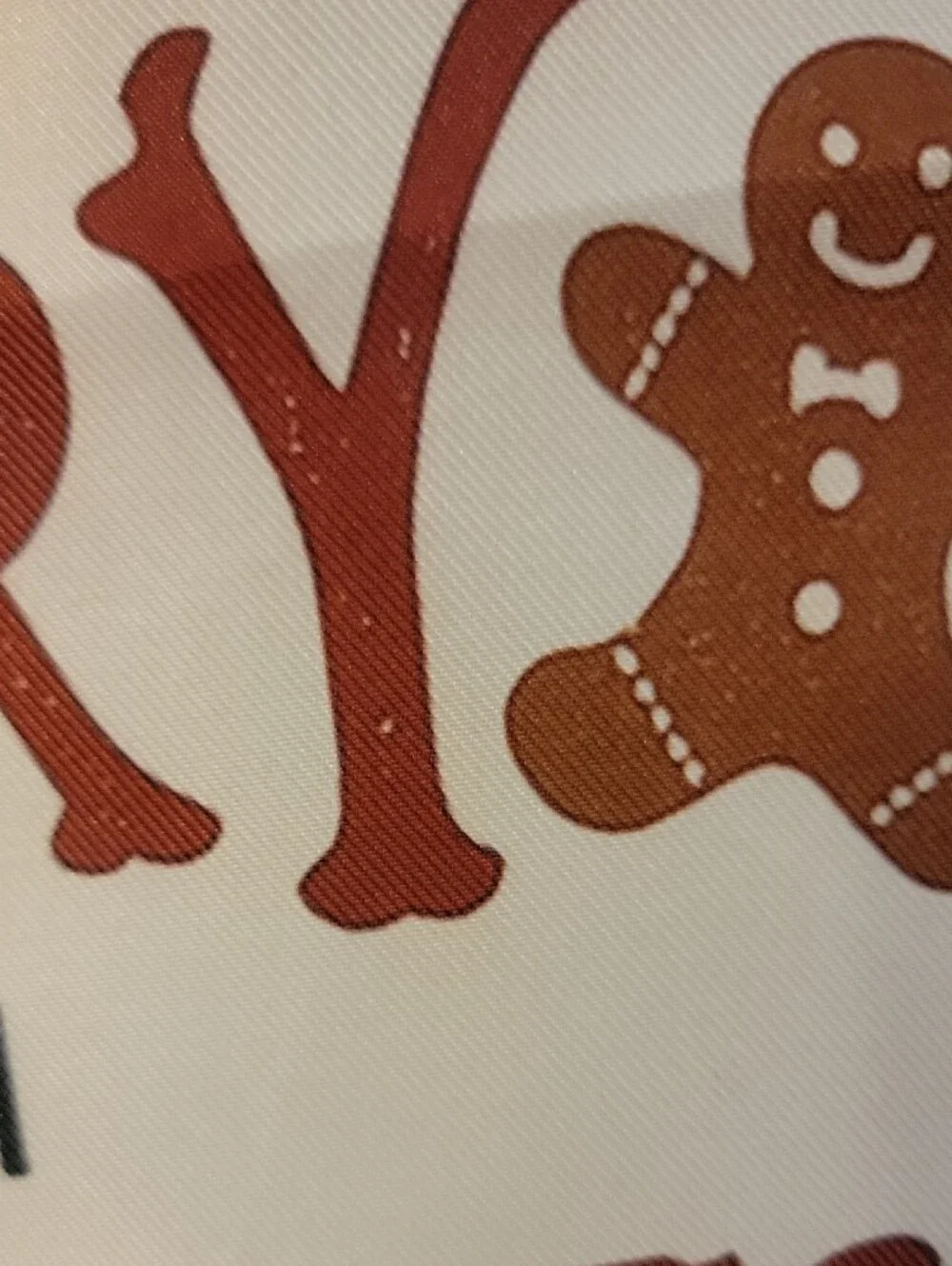 Gingerbread Bakery Holiday Tote and Pillow Set - White and Red
